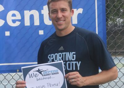 Matt Besler of Sporting KC at Bishop Sullivan Center Defend Against Hunger