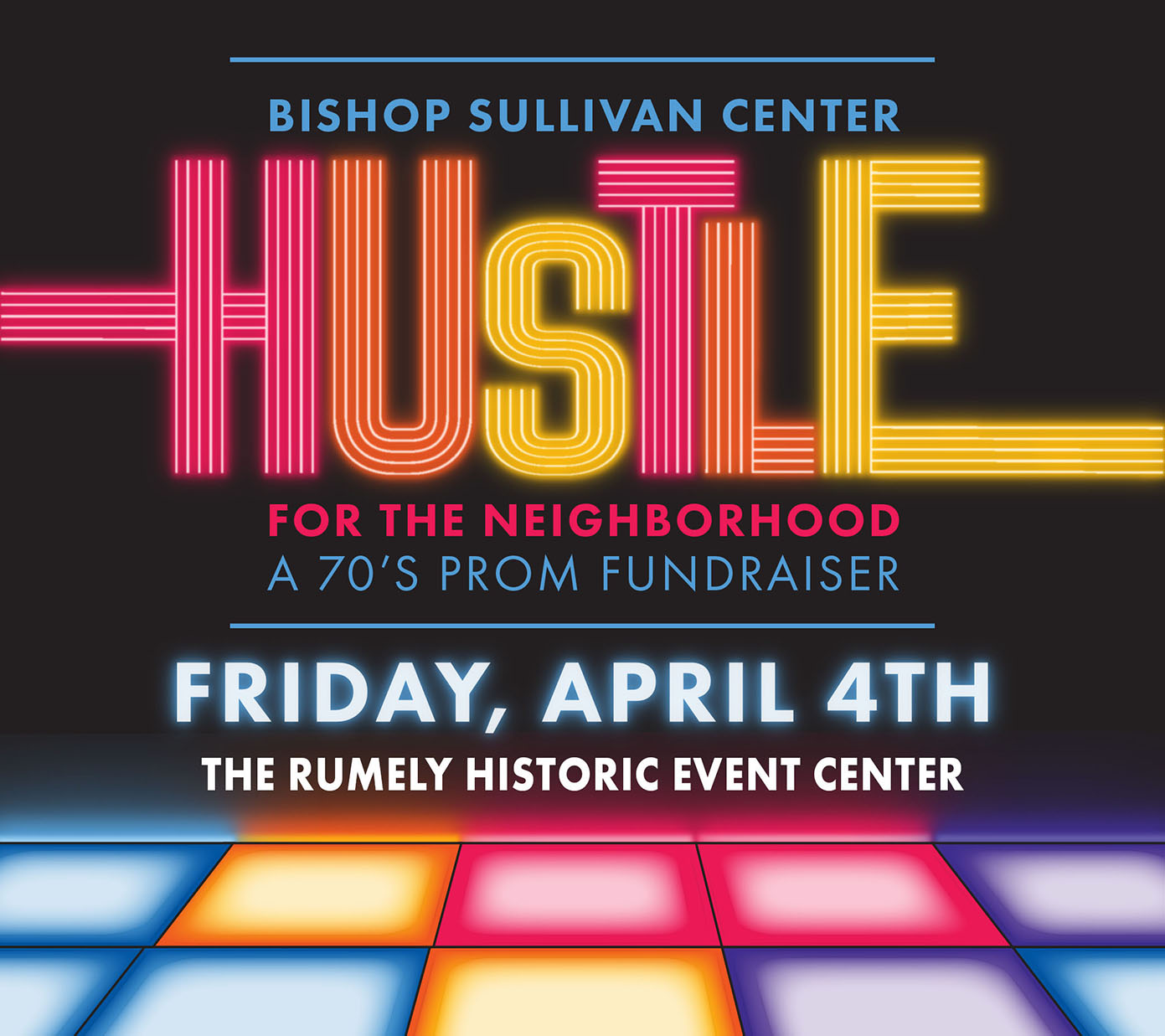 Hustle Web Hero Image(2) 2025 Bishop Sullivan Center Hustle for the Neighborhood event logo